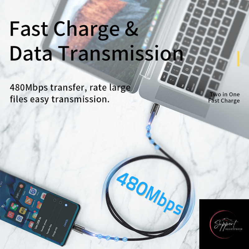 Câble USB-C Essager pour une charge efficace et un transfert de données fiable.