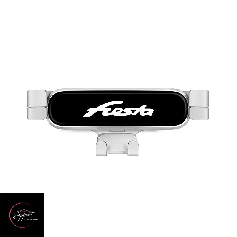 Support élégant pour téléphone Ford Fiesta en argent