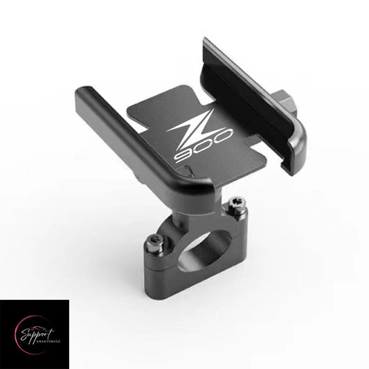 Support Téléphone Z900 en aluminium noir sur guidon de moto