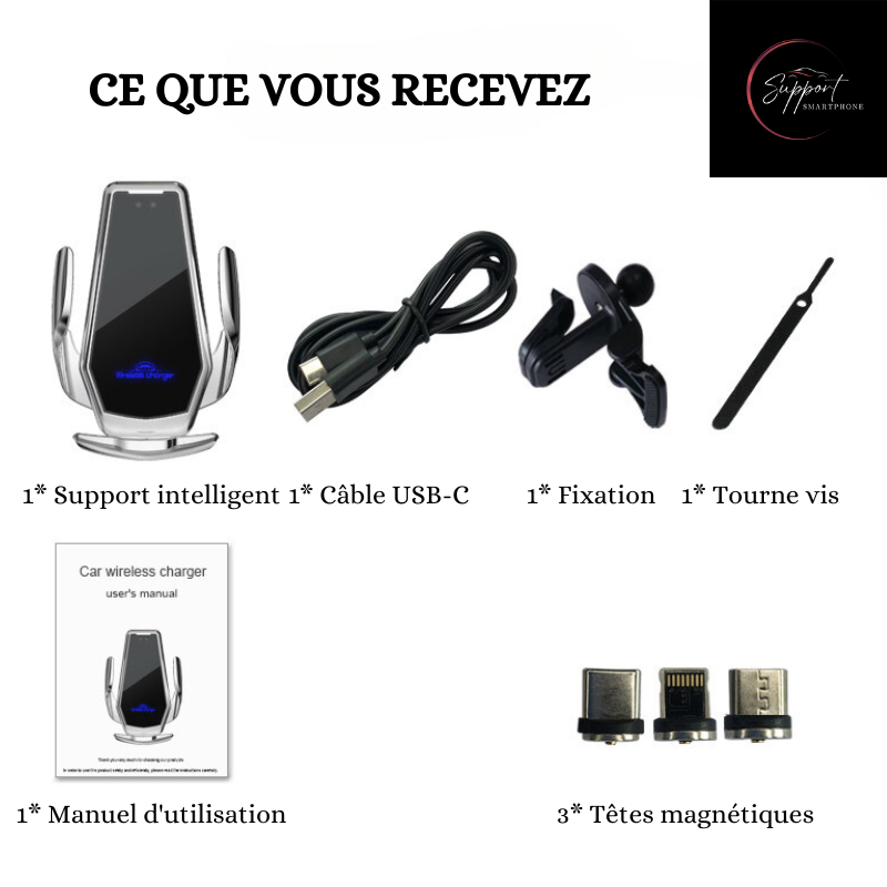 Support Téléphone Citroen C3 - Charge Induction